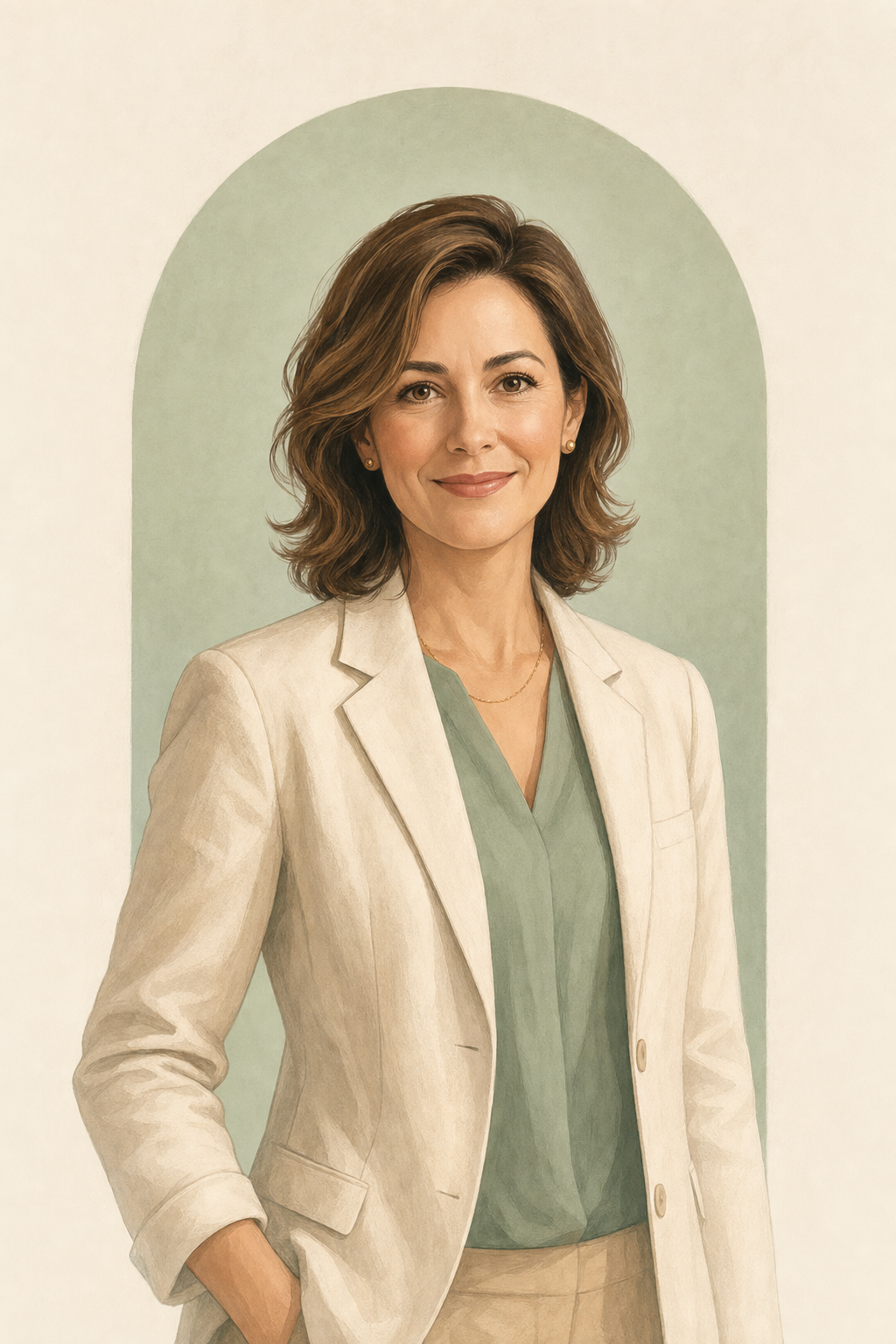 Illustrated fictional portrait of Dr. Eleanor Hart.