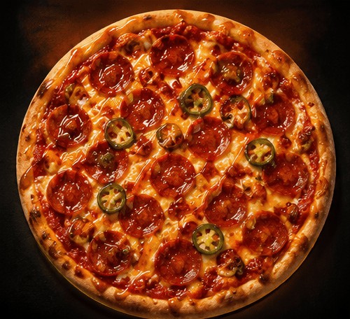 The Hotwire pepperoni and jalapeno pizza
