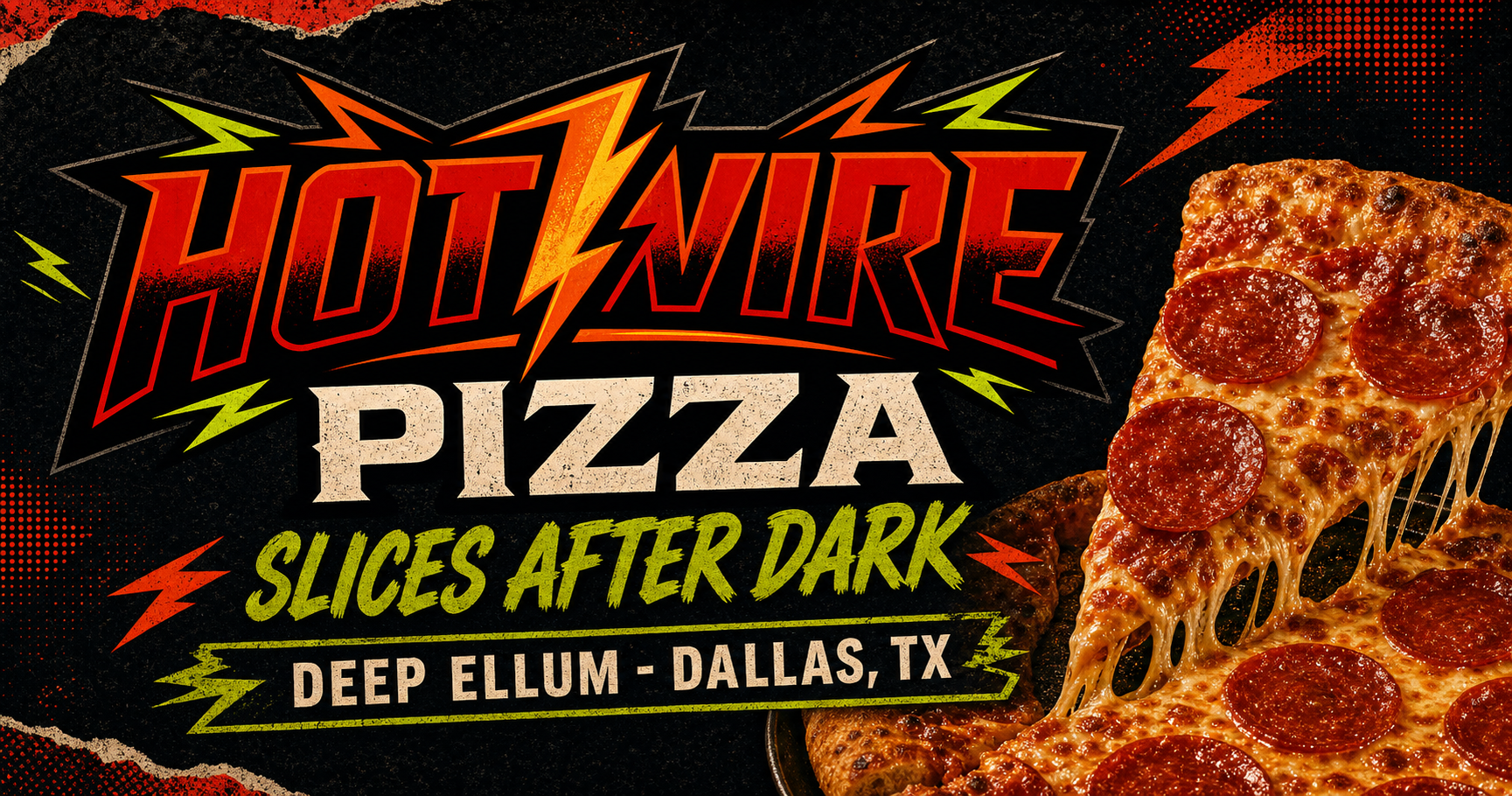 Cheese-pull pepperoni slice, Hotwire Pizza Co.
