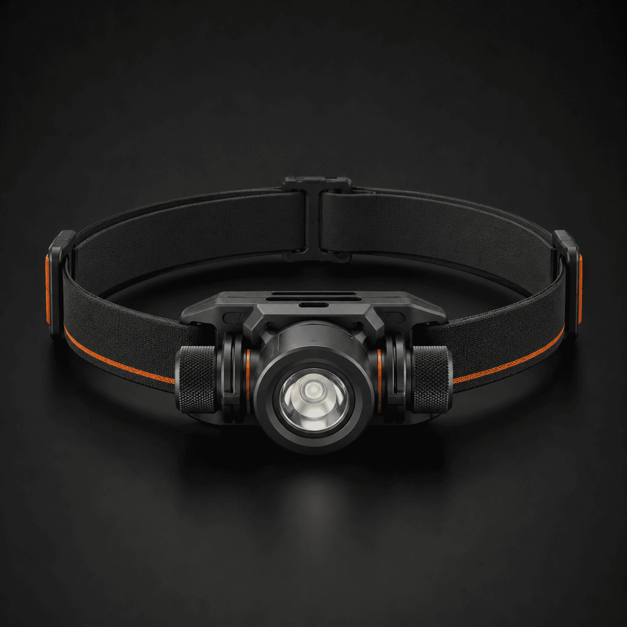 Northbeam Arc low-profile rechargeable black headlamp with adjustable strap.