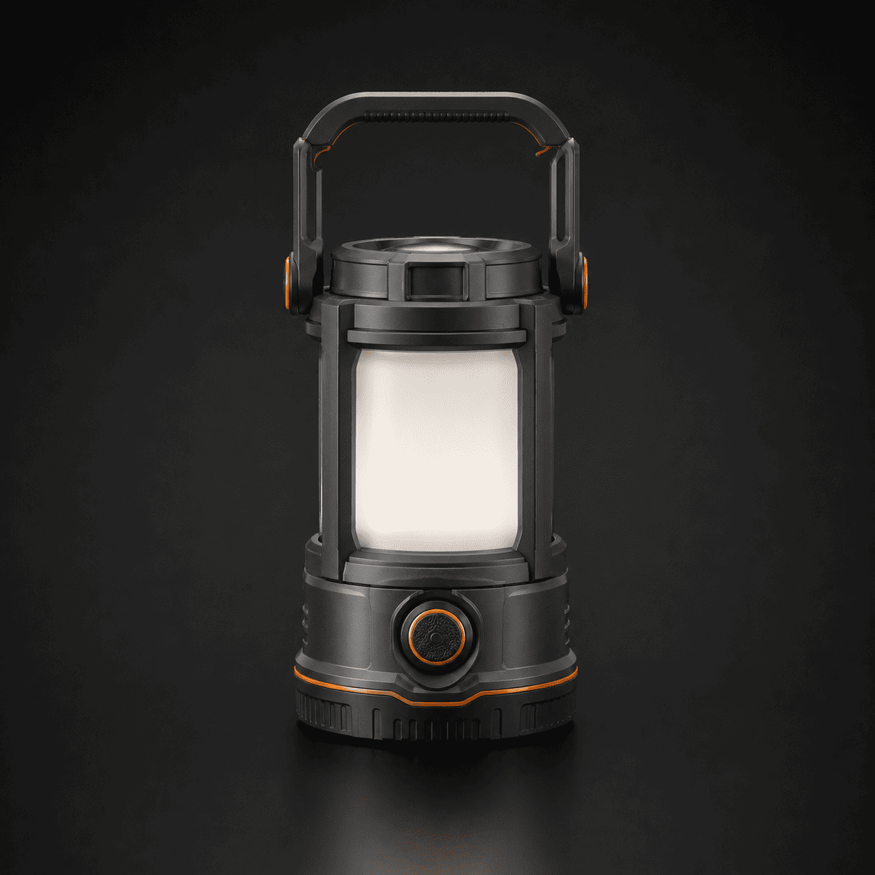 Northbeam Station portable black area lantern with folding handle and diffuser.